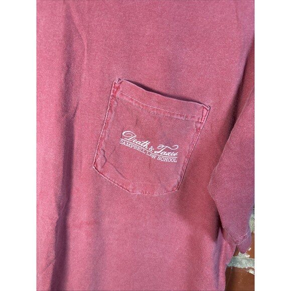 Campbell Law School Death & Taxes Shirt Faded Red Ben Franklin Adult Medium - Picture 3 of 6